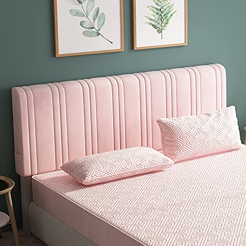 Bett kopfteil bezug Gesteppter Bettkopfteilbezug aus Baumwolle Hochwertiger Bettkopfteilbezug aus Samt Leder-/Holzkopfteilbezug Queen-King-SizePink-Länge:150cm/59in