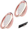 2 Pièces Anneau Support Téléphone Portable, Bague pour Téléphone, Support Réglable à 360° et Pliable à 180°, Adhésif Fort, Compatible avec Smartphones de 4 à 8 Pouces, Argent Brillant (Rose)