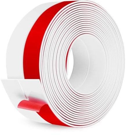Weather Stripping Self Adhesive Door Draft Stopper Flexible Shower Door Bottom Seal Silicone Seal Strip for Sliding Glass Windows Side Gaps (White, 2 Inch Wide x 10 Feet Long)