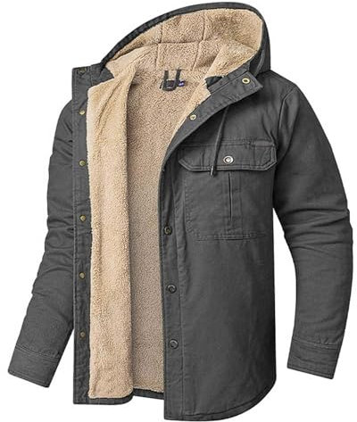 Giacca militare da combattimento in pile da uomo: giacche invernali da uomo giacca cargo casual spessa con tasche giacca in pile militare con cappuccio colletto con risvolto giacca militare in caldo