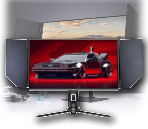 OZTYSGXM Tragbarer Anti-Peep-Weitwinkel-Sonnenschutz, Schreibtisch-Sonnenblende, verstellbarer Monitor-Sonnenschutz, universelle Computer-Monitorhaube für alle Marken, Schwarz