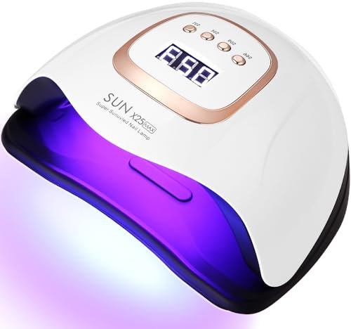 UV LED Lampe für Gelnägel, 380W 81LEDs Nagellampe Professionelle Schnell Nageltrockner mit 4 Timer, LCD Anzeige und Smart Sensor für Finger Zehennagel und für Alle Gel Nagellack, Shellac