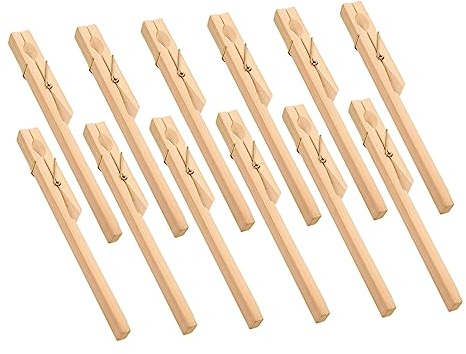 Pinza Fija para Tubo de Ensayo de Madera 12 Piezas Marrón