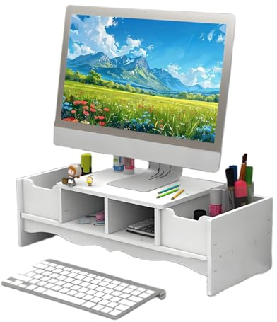 aichilra Supporto per monitor con portapenne, per la casa e l'ufficio, 48 x 14 x 20 cm