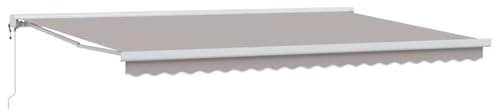 vidaXL Tenda da Sole Automatica Retrattile Grigia Chiara 500 x 300 cm, Resistente ai Raggi UV e Impermeabile. Perfetta per Creare Ombra all'aperto su Patio, Giardino o terrazza. È Una Protezione rego