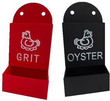 Ostron- och grusdispenser för höns | ankmatare | Hängande matare för bagård - 2 stycken