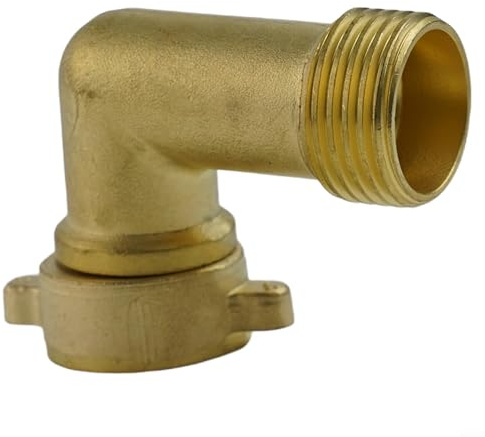 Connettore a gomito in ottone per giardino e per tubo dell'acqua camper, raccordo per tubo flessibile a 90 gradi con compatibilità filettatura standard (2 x 45 °)