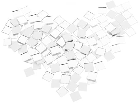 Halloween Feier Mosaik Fliesenaufkleber aus Glas Silber 300 Stück | Spiegel und Tabletts, Modern Glänzend, Sicher zu Dekorieren, Robust, Selbstgemacht Bastelprojekt