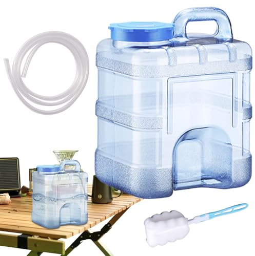 Dewireaey Depósito Portátil para Agua, Gran Tanque De Agua De 10 litros, Cubo Alimenticio con Grifo para Exteriores Hogar Taller