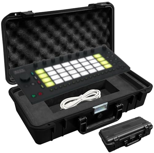 Hard Shell MIDI Controller Case for Ableton Move, Hard Shell Carrying Storage Case Equipped with Comfort Handle with Customizable Foam