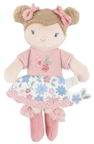 Little Dutch Weiche Stoffpuppe Kuschelpuppe - Puppe Rosa - 10 cm groß - für Mädchen ab 12 Monate - Blumenmädchen