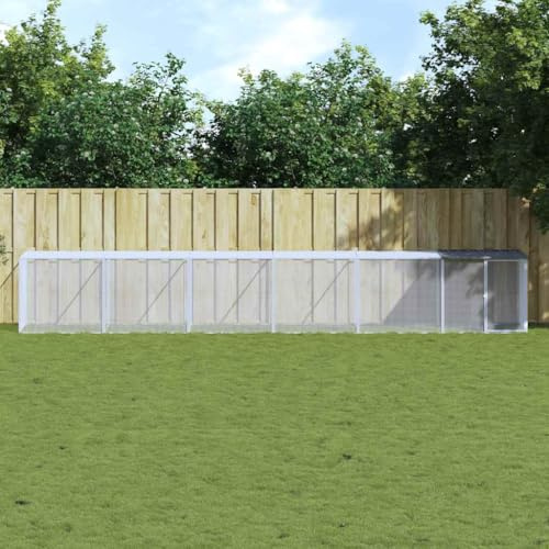 mzdioop kycklingbur med tak antracit 603 x 98 x 90 cm galvaniserat stål smådjur inhägnad stall gnagarvoliär frigående utlopp habitat bostäder för kycklingar kanin marsvin hamster mus råtta