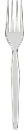 Dixie 7.13 Heavy-Weight Polystyrene Plastic Forks By GP PRO, Clear, 1000 Count, FH017