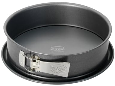 Dr. Oetker Springform Ø 28 cm, auslaufsichere Kuchenform, runde Backform aus Stahl mit keramisch verstärkter Antihaft-Beschichtung (Farbe: grau), Menge: 1 Stück