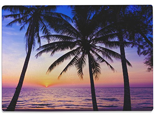 WANDKINGS Glasschneidebrett „Zauberhafter Sonnenuntergang“ - Motiv wählbar - Glasschneideplatte, Schneidebrett aus Glas, Frühstücksbrettchen
