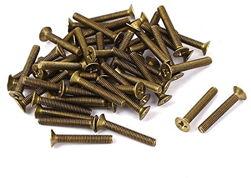 sourcing map 50pcs Vis Tête Fraisée Cruciforme Tête Plate Boulon M3 x 20mm GB819 vis