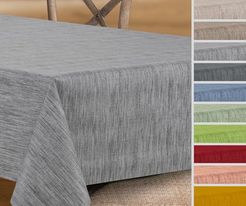 Wachstuchtischdecke rund oval eckig, Georginias Tischdecke abwischbar, Farbe und Größe wählbar (Eckig 220x140 cm Grau)
