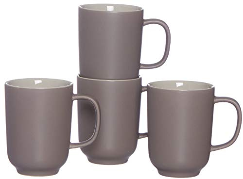 Ritzenhoff & Breker Kaffeebecher-Set Jasper, 4-teilig, je 320 ml, Taupe, Steinzeug