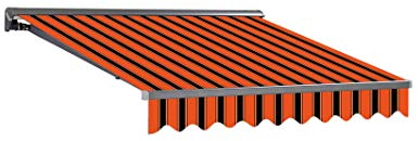 VANA Markisenstoff mit Volant für 3 x 2,5 m Markisen Ersatzstoff Markisentuch Bespannung Sonnenschutz fertig genäht Maß Tuch 2,82 x 2,5 m Volant 2,82 x 0,21 m Design SPD071