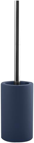 Spirella Tube Bürste Toilettenbürste Klobürste WC Garnitur aus Porzellan matt blau, Keramik, Blue