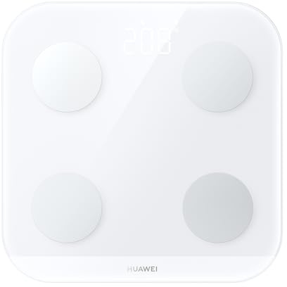 HUAWEI Scale 3, Intelligente Fett BMI Körperwaage, Bluetooth Verbindung, 10+ Messindikatoren, Körperzusammensetzungsanalyse, Weiß