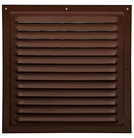 Griglia di ventilazione in metallo, 30 x 30 cm, per interni ed esterni, montaggio con protezione dagli insetti, robusta, resistente alle intemperie (30 x 30, marrone)