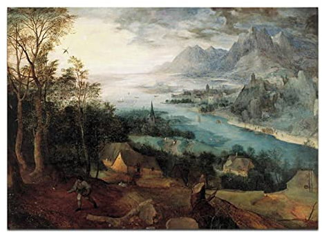 Pieter Bruegel les tableaux--Parabole du Semeur. Image d'art de mur de toile pour la décoration de chambre à coucher de salon 30x48cm (11.8x18.9in) sans cadre