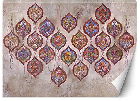 Feeby Papier Peint Intissé armoiries blasons 250x175 cm multicolore XXL Moderne Décoration Murale Tableaux Muraux Tapisserie Salon Chambre à coucher abstrait noblesse