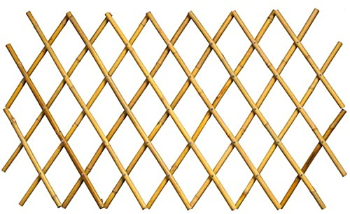 Celosía Barrera de Bambú Plegable para Jardín - Enrejado Extensible Decorativo Color Natural para Plantas Trepadoras (180x90cm)