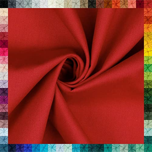VmG-Store 2m Baumwollstoff Uni 100% Baumwolle Oeko-Tex KEINE Meterware über 70 Farben zur Auswahl (018 I Rot)