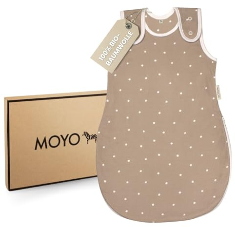 MOYO Baby Schlafsack mit Blütenmuster I Atmungsaktiver Sommerschlafsack I Kinder-Schlafsack aus 100% Bio-Baumwolle I GOTS-zertifizierter Schlafsack für Baby