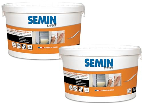 Colle Tout Matériaux Semin, Prêt à l'Emploi, Intérieur/Extérieur, Seau de 5 kg (lot de 2)