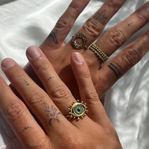 Inkster® Finger Tattoo Ornamente Tattoo | Temporäres Tattoo mit EU-Kosmetikzertifizierung | wasserfest + vegan | revolutionäres 2-Wochen-Tattoo | Fake Tattoos und Klebetattoos für Erwachsene