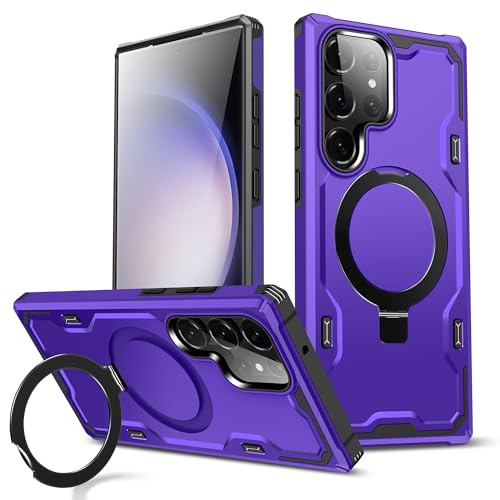 Chicfun Armour Defense für Samsung Galaxy S23 Ultra Hülle für Magsafe mit Magnet Ständer Ringhalter [360° Robust, NR.1 Militärisch Stoßfest] Handyhülle Samsung S23 Ultra 5g Case Cover Panzerhülle