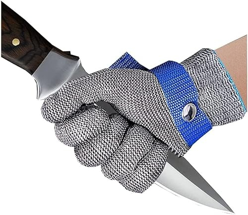 ININOSNP Schnittschutzhandschuhe aus Metall, schnittfeste Handschuhe, Sicherheits-Arbeitshandschuhe for Chef, Metzger, Holzarbeiter, Portier, mit Verstellbarer Handschlaufe (Size : XXL/27.5CM)