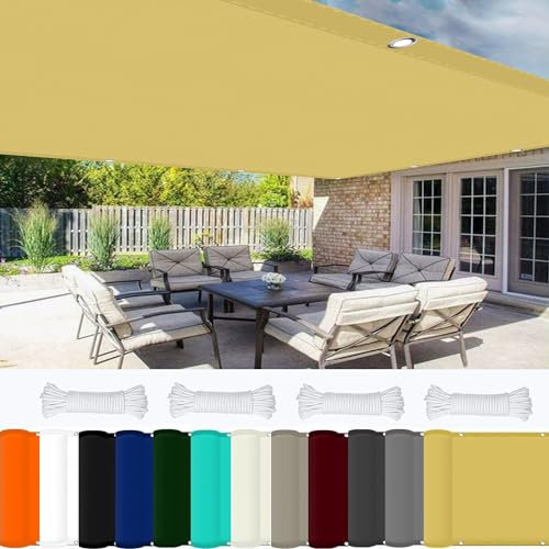 Telo di Ricambio per Ombrellone 3 x 4.2 m 98% Protezione UV Vela Ombreggiante Parasole Poliestere per Esterno Giardino Terrazza, Color Crema