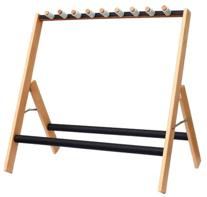 Amagogo Mehrfach-Gitarrenständer, Bodenständer aus Holz, zusammenklappbar, gepolsterter Gitarrenhalter, Gitarrenständer für Tasche, Koffer, Gitarre, Heimbühne, Halten Sie 5 Gitarren