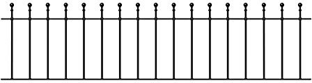 Manor Ball Top Metal Garden Railing Panel 1830mm (6ft) Gap x 455mm High Galvanised Wrought Iron Fence Fencing MAZP03