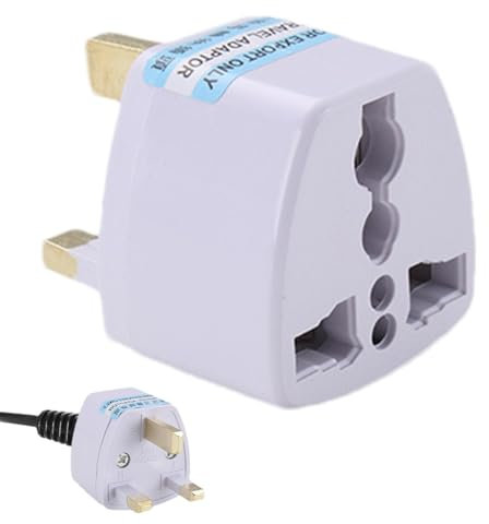 Adattatore per presa UK - Testa di conversione standard UK, presa di alimentazione internazionale portatile | di ricarica con presa a 3 pin per rasoi elettrici, spazzolini da denti o epilatori b