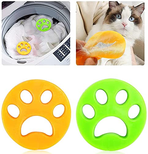 2pcs Attrape Poils Machine a Laver, Épilateur de Poils D'Animaux, Boule Enleve Poils d Animaux, Ramasse Poil Machine a Laver Réutilisable, Épilateur de Machine à Laver pour Chien Chats Poils (A-2pcs)