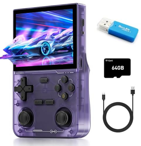 K36 Retro Handheld Game Console 2025 Built in 16000+ Classic Games, 40+ Emulator, 3.5Inch HD Portable Video Gaming, Purple Pocket Birthday Gifts for Kids, Lovers, Family Support WiFi & 5G