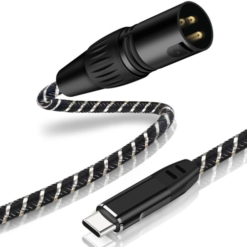 NCGGY USB C to XLR Cable,10 FT XLR Male to USB C Converter Adapter,USB Type C to XLR Male Output Stereo Cable for Amplifier, Speaker, Mixer Console, etc