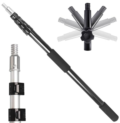 Gekufa Teleskopstange 3.6m, Verlängerungsstange, 0.9m-3.6m Mehrzweck-Teleskopstiel mit Universal Twist on Metallspitze, Leicht und Einstellbar Reach Telescopic Extension Pole