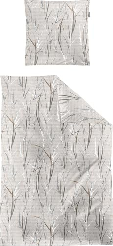 Irisette Bettwäsche Soft-Seersucker beige Größe 1x 155x220 cm + 1x 80x80 cm