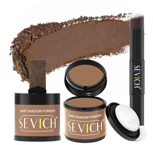 Sevich Ansatzpuder 10g 2er Set Mit Pinsel - Haarpuder Männer Und Für Frauen Wasserfesten Haar Concealer Zur Haarverdichtung Wurzeln Für Dünner Werdendes Haar Braun