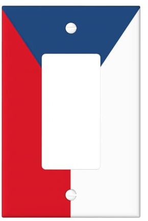Cubiertas de salida con impresión de la bandera de la República Checa, 1 placa de pared de tamaño estándar, cubiertas de placas frontales de policarbonato de doble salida