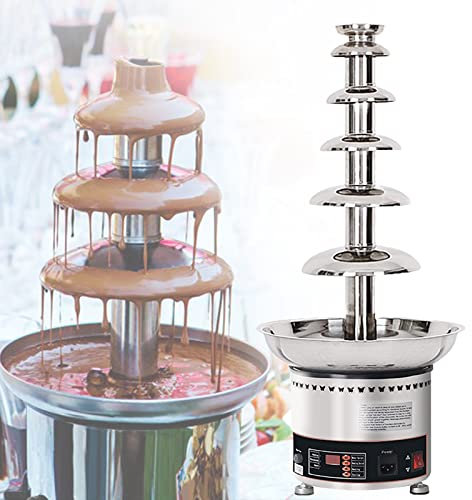 KLYDBMYT Máquina para Fuente de Chocolate, Cascada de Chocolate eléctrica multifunción, Adecuada para Fresas, Cerezas y malvaviscos (6 Niveles)