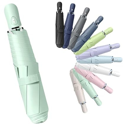 Mini Leichter Automatik Auf/Zu Reise Faltender Regenschirm mit Teflon-Beschichtung & UV-Schutz 50+ – für Herren, Damen & Kinder, 6 Rippen, Kompakt für Rucksack/Tasche (Sonnenschutz & Regen)