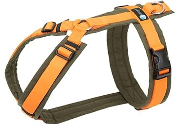 Anny-X Brustgeschirr Fun Oliv-Orange | Hundegeschirr Größe XS (Brustumfang 43-52 cm)