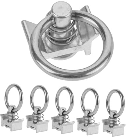 DIYEAH L-schienen Leichtes Design 6 Stück Einzelbefestigung mit O-ring aus Edelstahl Einfache Handhabung und Lastensicherung für Lkw Ladefläche